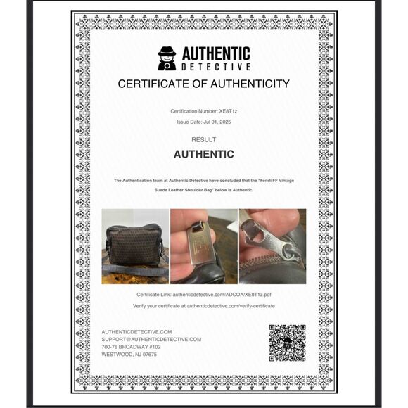 Fendi FF Vintage Suede Leather Shoulder Bag Brown - Picture 16 of 16